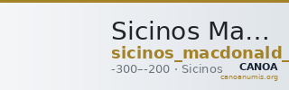 Sicinos MacDonald 1901 p. 210, 1 — CANOA