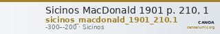 Sicinos MacDonald 1901 p. 210, 1 — CANOA