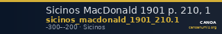 Sicinos MacDonald 1901 p. 210, 1 — CANOA