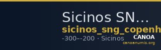 Sicinos SNG Copenhagen Sicinos 743 — CANOA