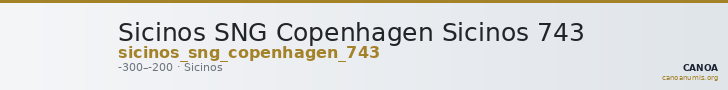 Sicinos SNG Copenhagen Sicinos 743 — CANOA