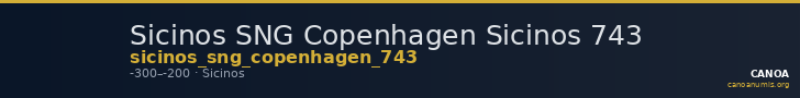 Sicinos SNG Copenhagen Sicinos 743 — CANOA