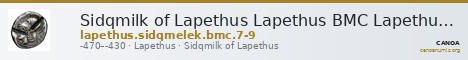 Sidqmilk of Lapethus Lapethus BMC Lapethus 7-9 — CANOA