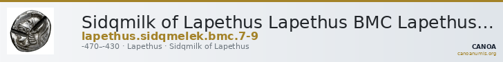 Sidqmilk of Lapethus Lapethus BMC Lapethus 7-9 — CANOA