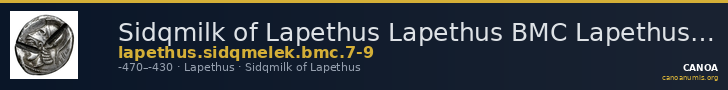 Sidqmilk of Lapethus Lapethus BMC Lapethus 7-9 — CANOA