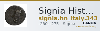 Signia Historia Numorum Italy 343 — CANOA
