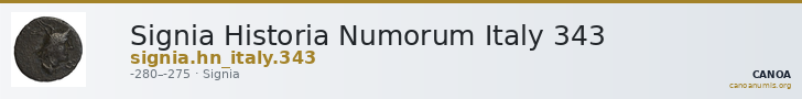 Signia Historia Numorum Italy 343 — CANOA