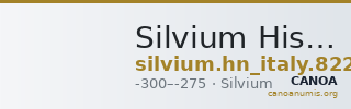 Silvium Historia Numorum Italy 822 — CANOA