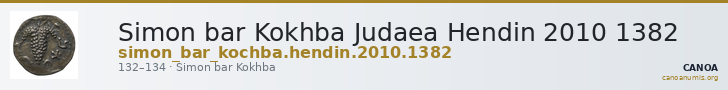 Simon bar Kokhba Judaea Hendin 2010 1382 — CANOA