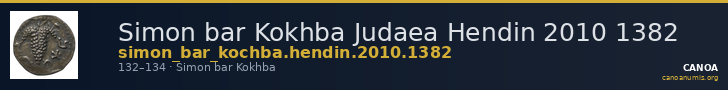 Simon bar Kokhba Judaea Hendin 2010 1382 — CANOA