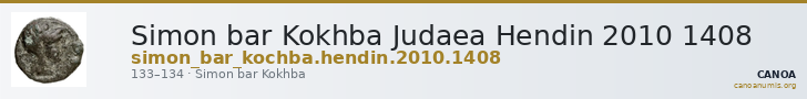 Simon bar Kokhba Judaea Hendin 2010 1408 — CANOA