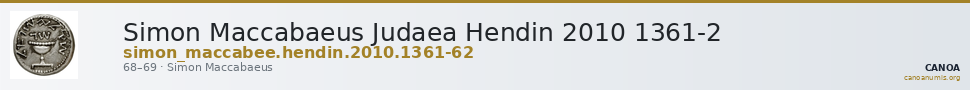 Simon Maccabaeus Judaea Hendin 2010 1361-2 — CANOA