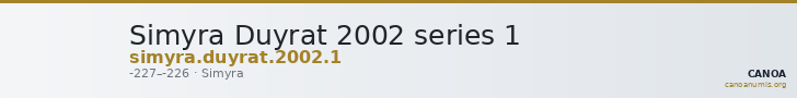 Simyra Duyrat 2002 series 1 — CANOA