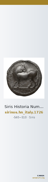 Siris Historia Numorum Italy 1726 — CANOA