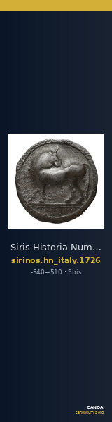 Siris Historia Numorum Italy 1726 — CANOA