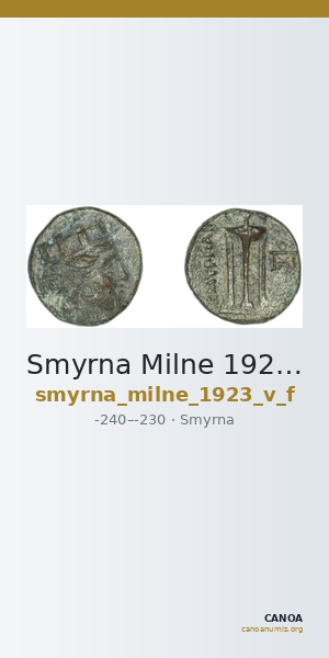 Smyrna Milne 1923 Period V F — CANOA