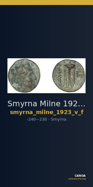 Smyrna Milne 1923 Period V F — CANOA