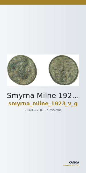 Smyrna Milne 1923 Period V G — CANOA