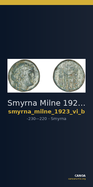 Smyrna Milne 1923 Period VI B — CANOA