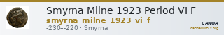 Smyrna Milne 1923 Period VI F — CANOA