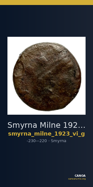 Smyrna Milne 1923 Period VI G — CANOA