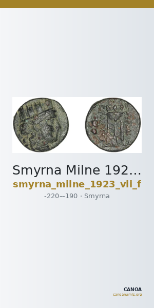 Smyrna Milne 1923 Period VII F — CANOA