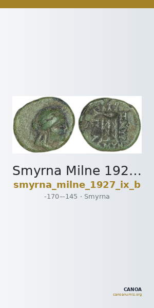 Smyrna Milne 1927 Period IX B — CANOA
