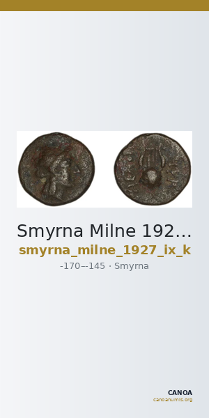 Smyrna Milne 1927 Period IX K — CANOA