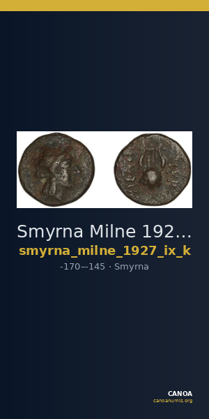 Smyrna Milne 1927 Period IX K — CANOA