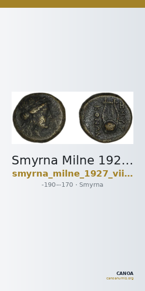 Smyrna Milne 1927 Period VIII K — CANOA
