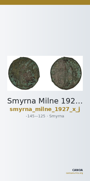 Smyrna Milne 1927 Period X J — CANOA