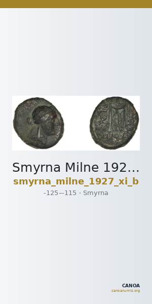Smyrna Milne 1927 Period XI B — CANOA