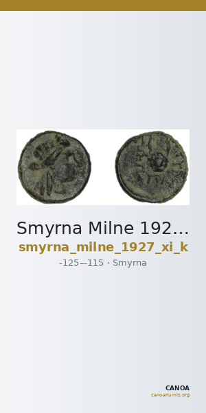 Smyrna Milne 1927 Period XI K — CANOA