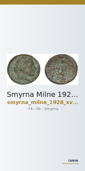 Smyrna Milne 1928 Period XVII J — CANOA