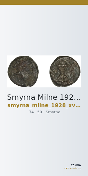 Smyrna Milne 1928 Period XVII N — CANOA