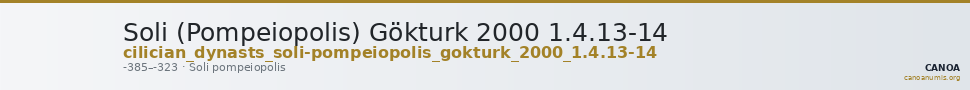 Soli (Pompeiopolis) Gökturk 2000 1.4.13-14 — CANOA