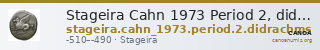 Stageira Cahn 1973 Period 2, didrachms — CANOA