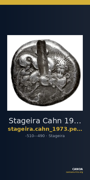 Stageira Cahn 1973 Period 2, tetradrachms — CANOA
