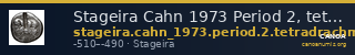 Stageira Cahn 1973 Period 2, tetradrachms — CANOA