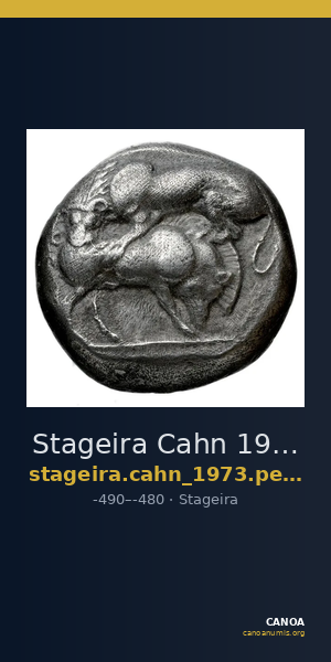 Stageira Cahn 1973 Period 3-4, tetradrachms — CANOA
