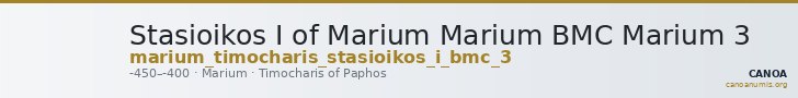 Stasioikos I of Marium Marium BMC Marium 3 — CANOA