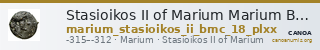 Stasioikos II of Marium Marium BMC Marium 18 pl xx — CANOA
