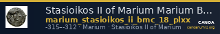 Stasioikos II of Marium Marium BMC Marium 18 pl xx — CANOA