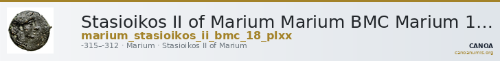 Stasioikos II of Marium Marium BMC Marium 18 pl xx — CANOA