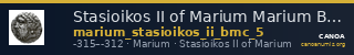 Stasioikos II of Marium Marium BMC Marium 5 — CANOA