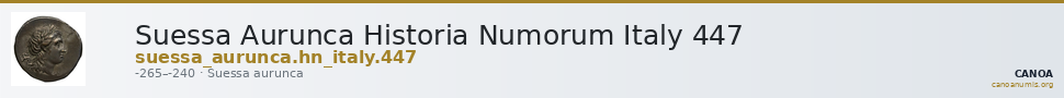 Suessa Aurunca Historia Numorum Italy 447 — CANOA