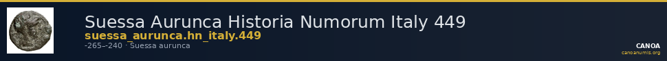 Suessa Aurunca Historia Numorum Italy 449 — CANOA