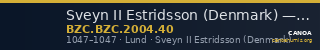 Sveyn II Estridsson (Denmark) — penny (Lund, 1047) — CANOA