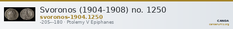 Svoronos (1904-1908) no. 1250 — CANOA
