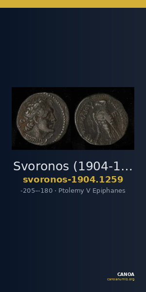 Svoronos (1904-1908) no. 1259 — CANOA